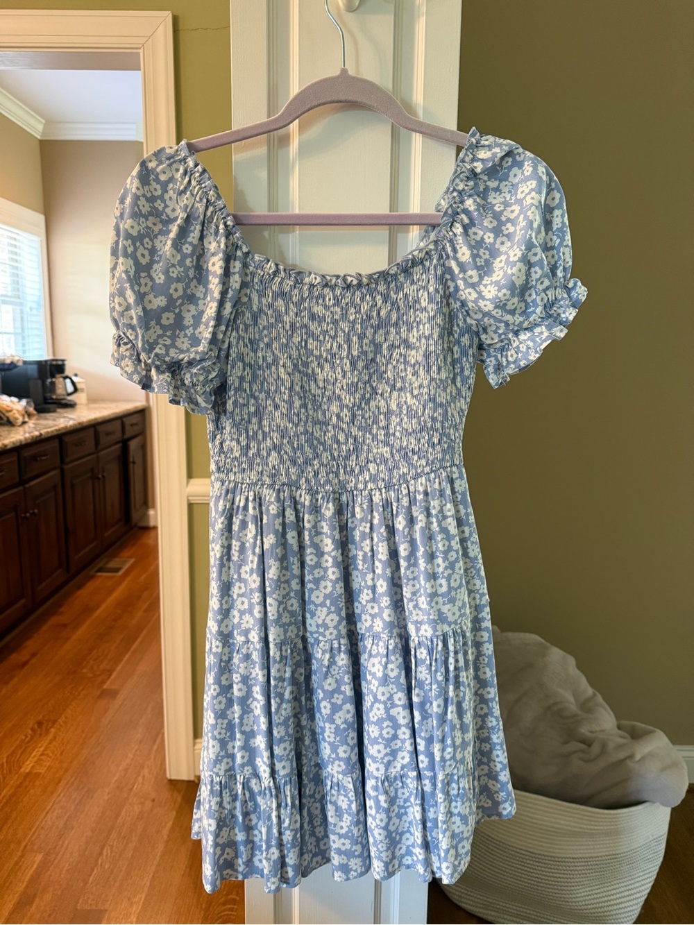 Altar'd State Light Blue Floral Mini Dress